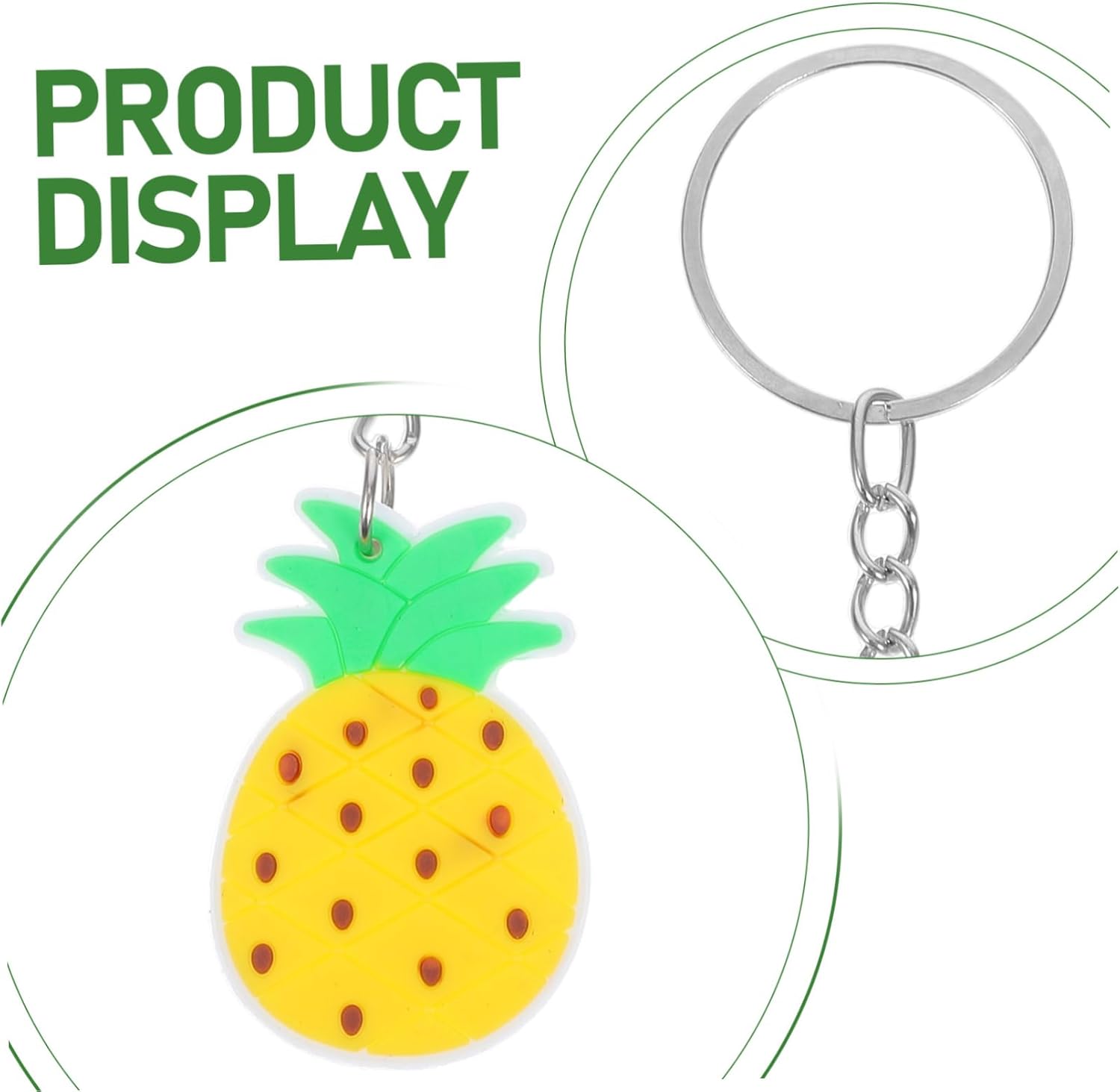 12Pcs Pineapple Keychain Set Hawaiian Style Summer Decorations