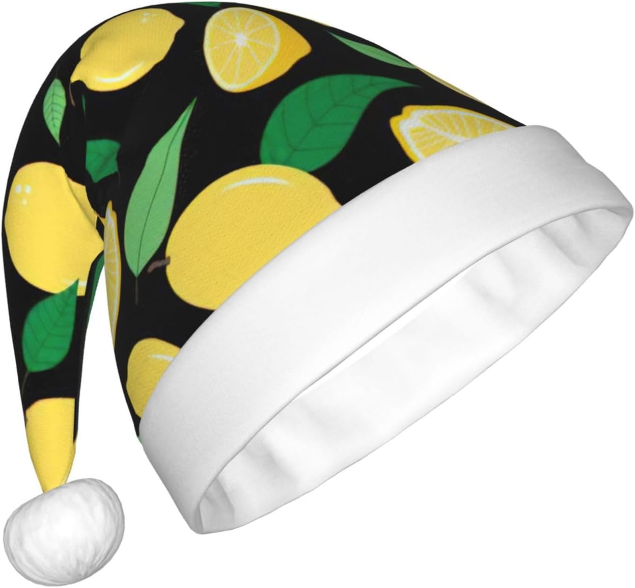 Personalized Santa Hat with Lemon Print for Women