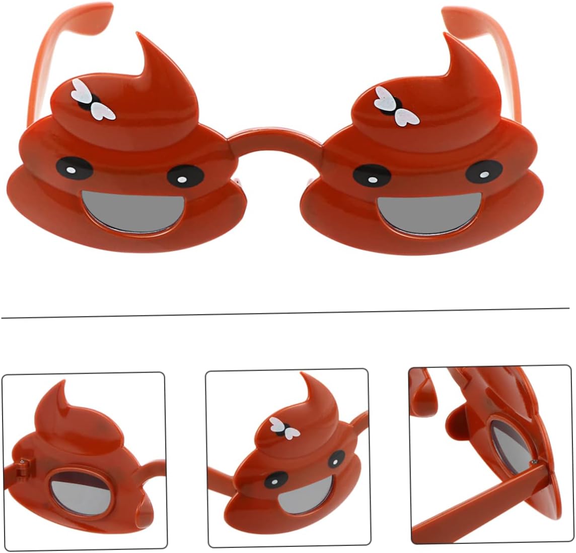 Toyvian 2Pcs Funny Poo Shape Glasses Novelty Party Props
