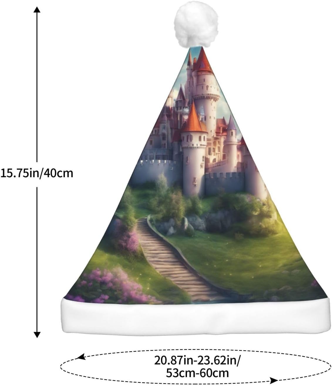 QINZHENG Magic Fairy Tale Castle Santa Hat with LED Lights