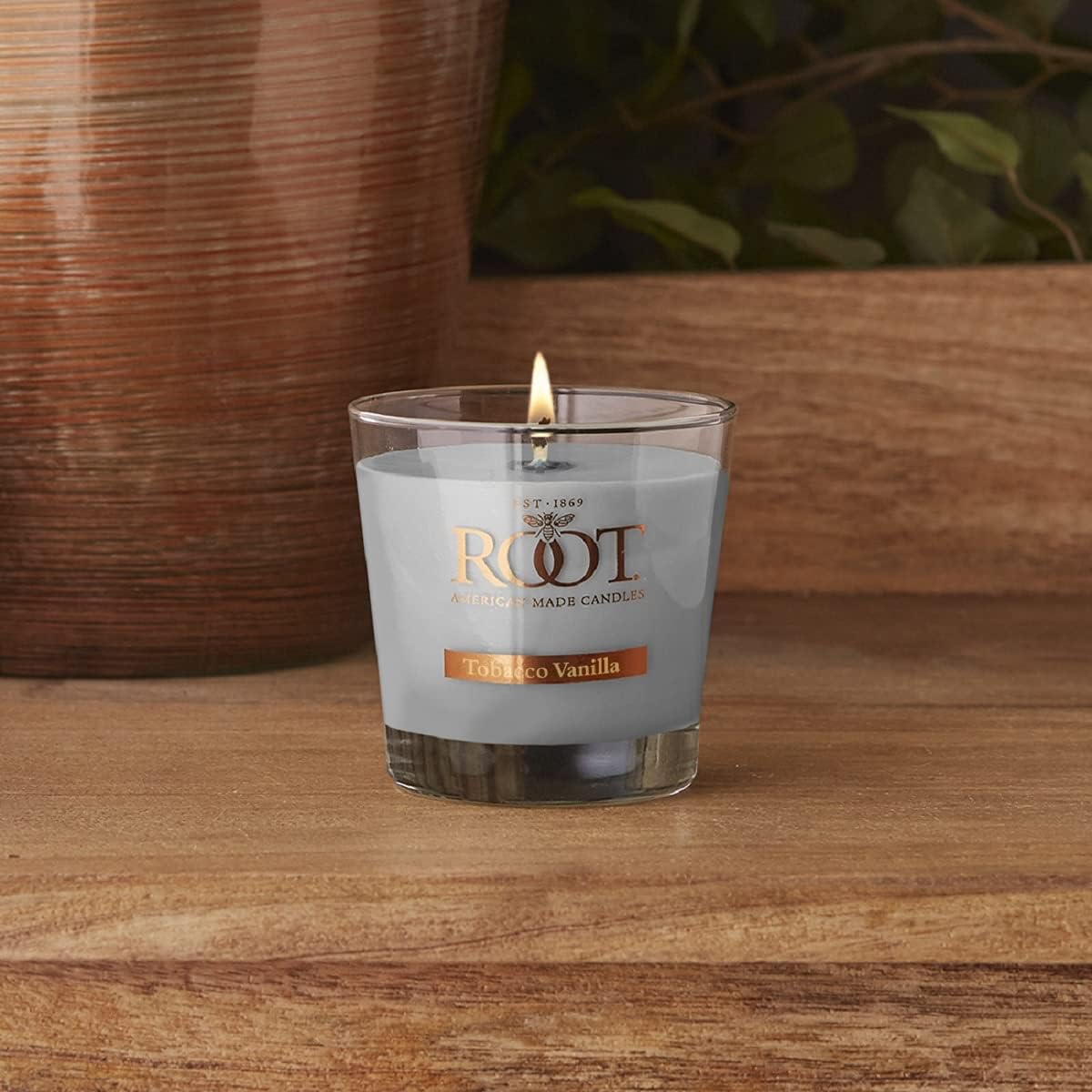 Root Candles Honeycomb Veriglass Scented Beeswax Blend Candle - Small - Tobacco Vanilla
