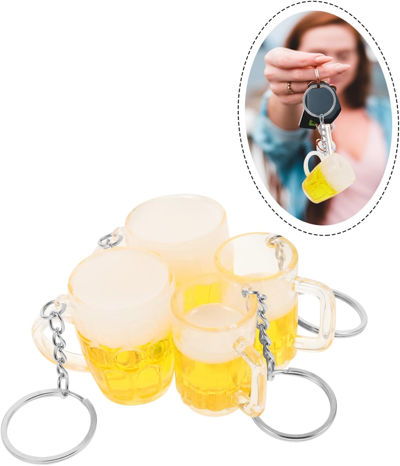 PRETYZOOM 4pcs Beer Cup Keychain for Backpacks and Parties