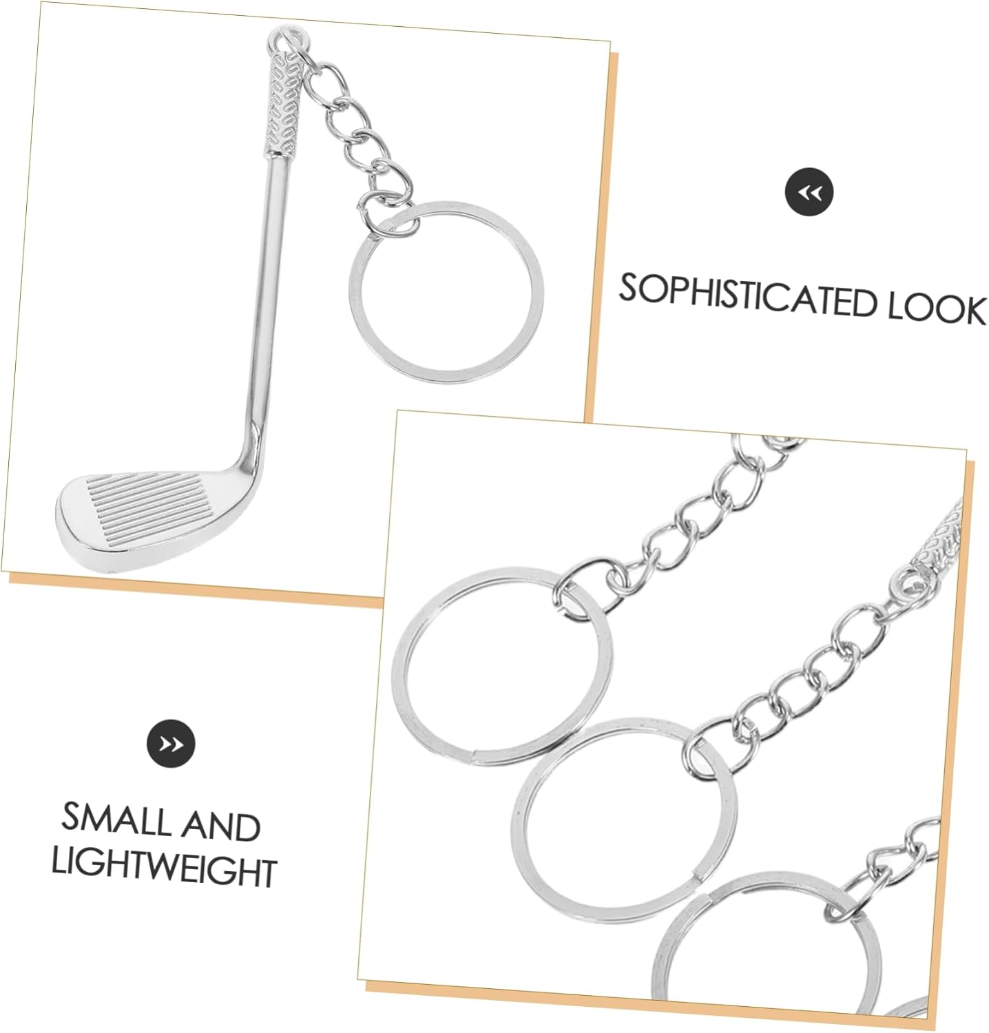 Healifty 6pc Golf Keychain Set Realistic Keyrings