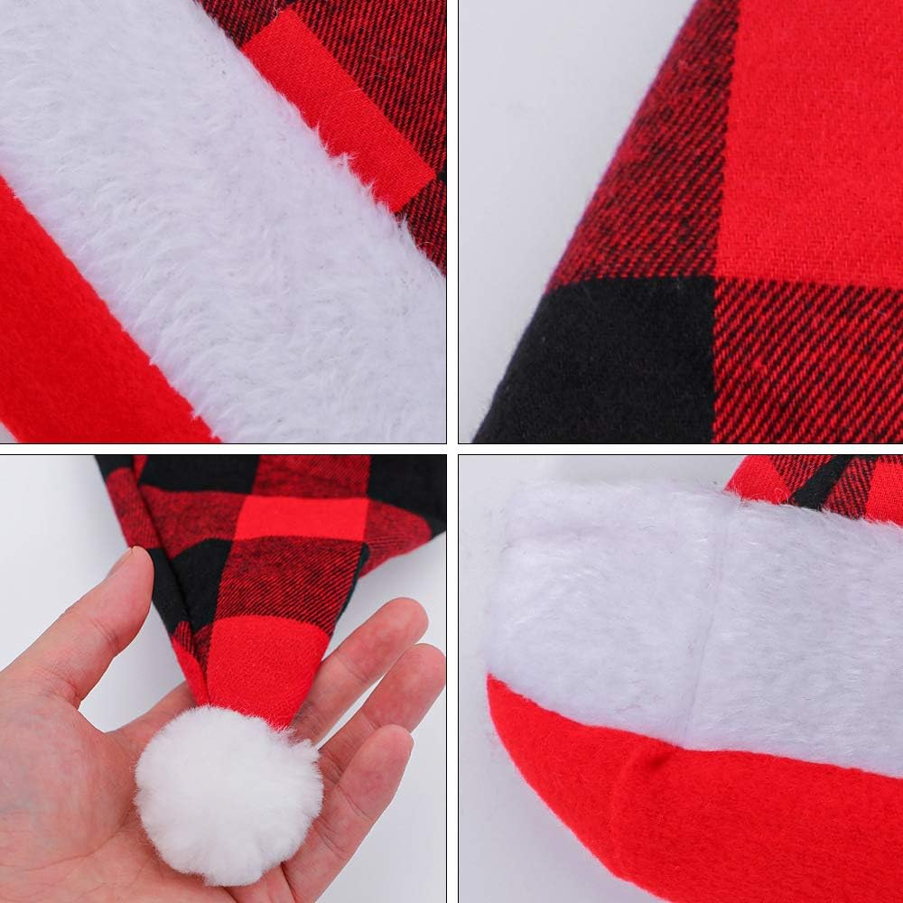 Plaid Santa Hat for Unisex Adults 1