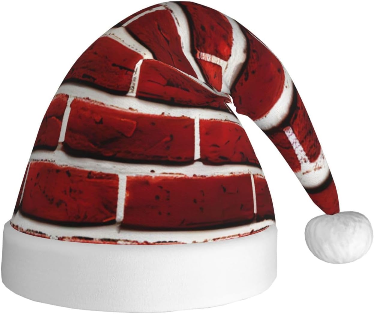 QinZheng Brick Red Santa Hat with Personalized Design