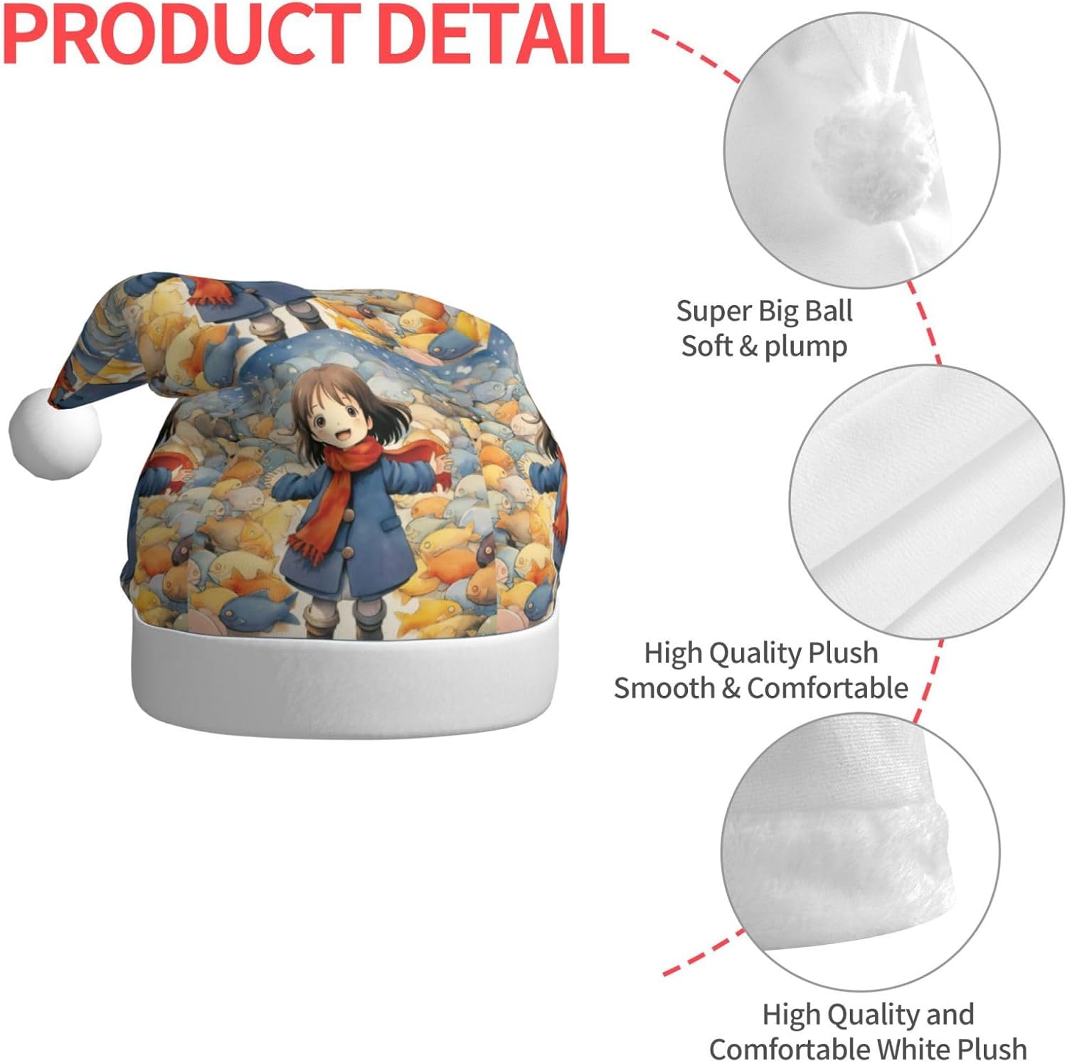 Qin Z Zheng Fish Lover Santa Hat Personalized Christmas Gift for Women