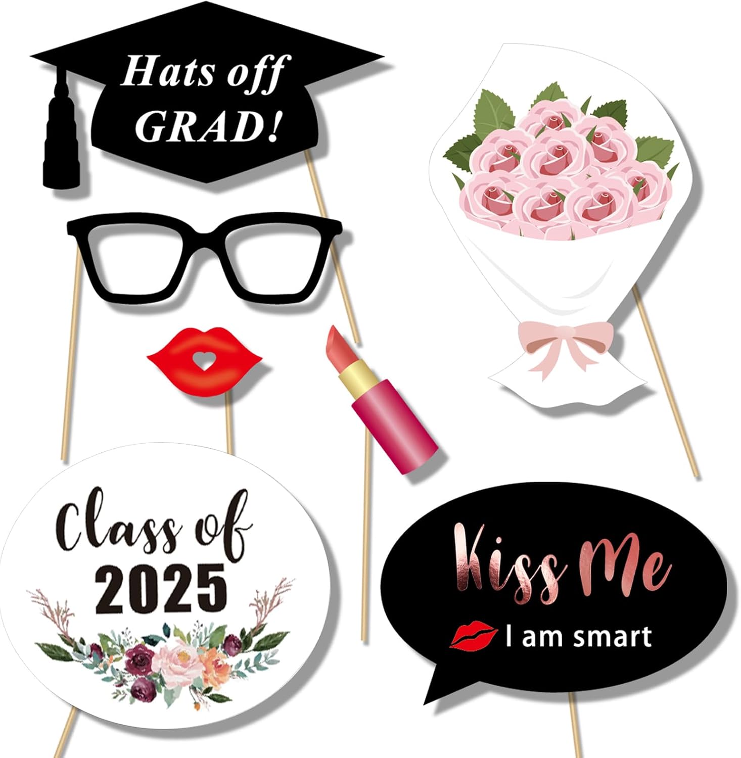 Konsait Rose Gold Graduation Photo Props 39 Count