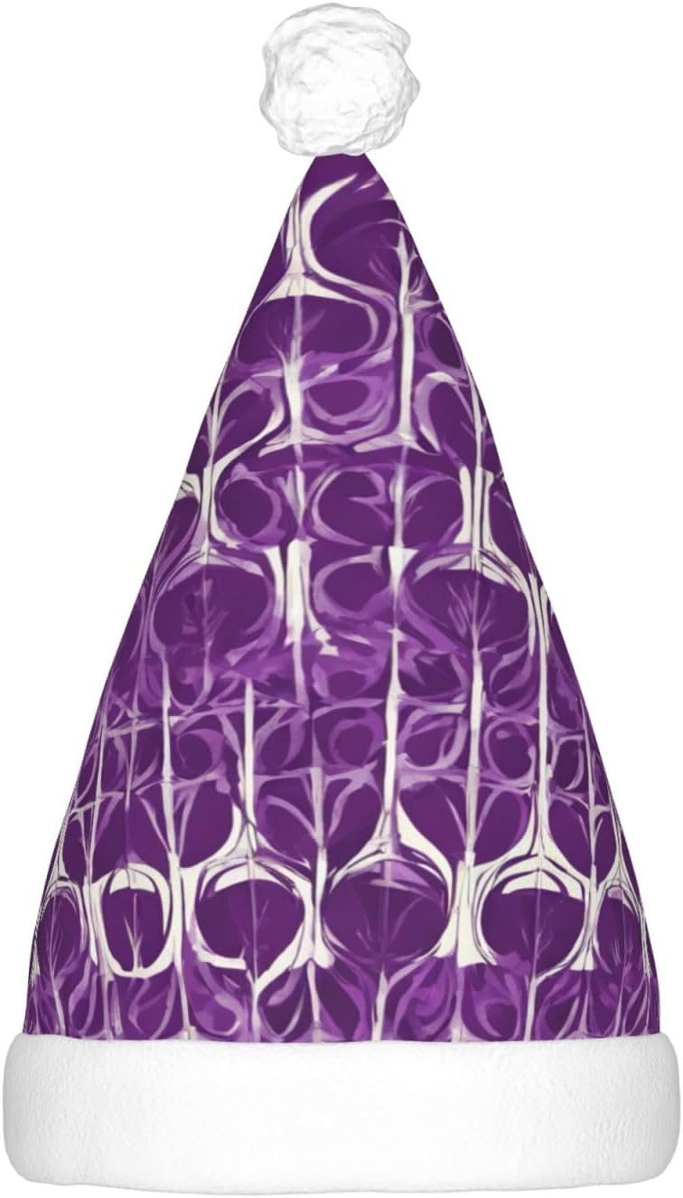 QinZheng Purple Pattern 02 LED Santa Hat for Adults