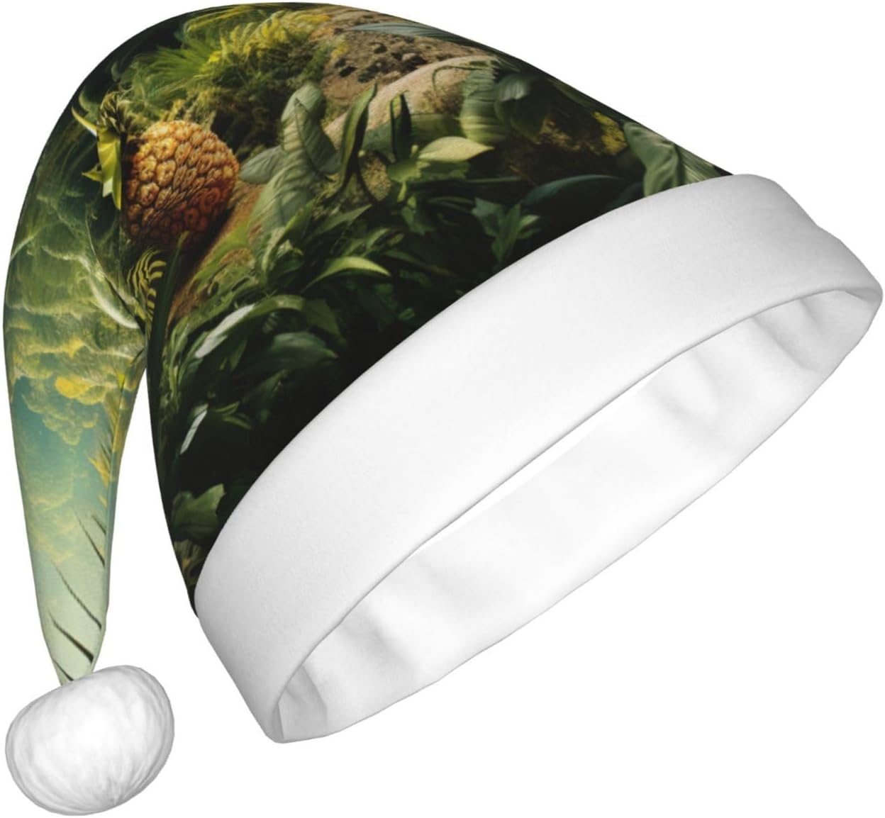 QINZHENG Pineapple Green Santa Hat Personalized Christmas Gift for Women