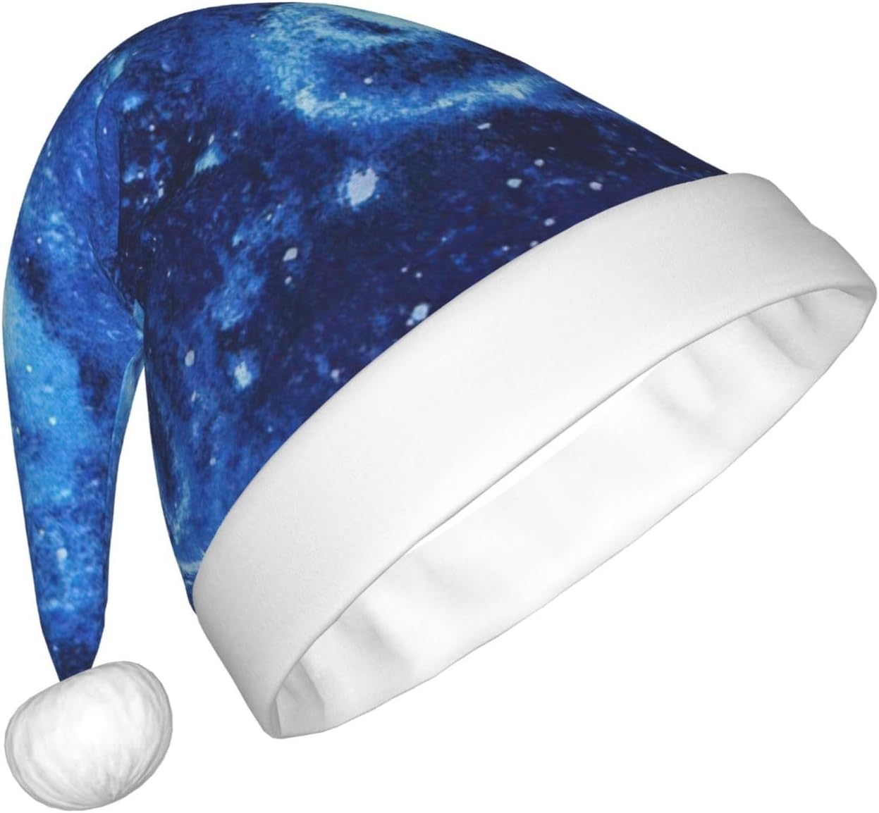 QinZheng Blue Universe Space Galaxy Santa Hat for Women