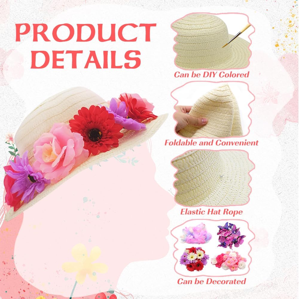VoizVony 297 Pcs DIY Tea Party Hats for Girls