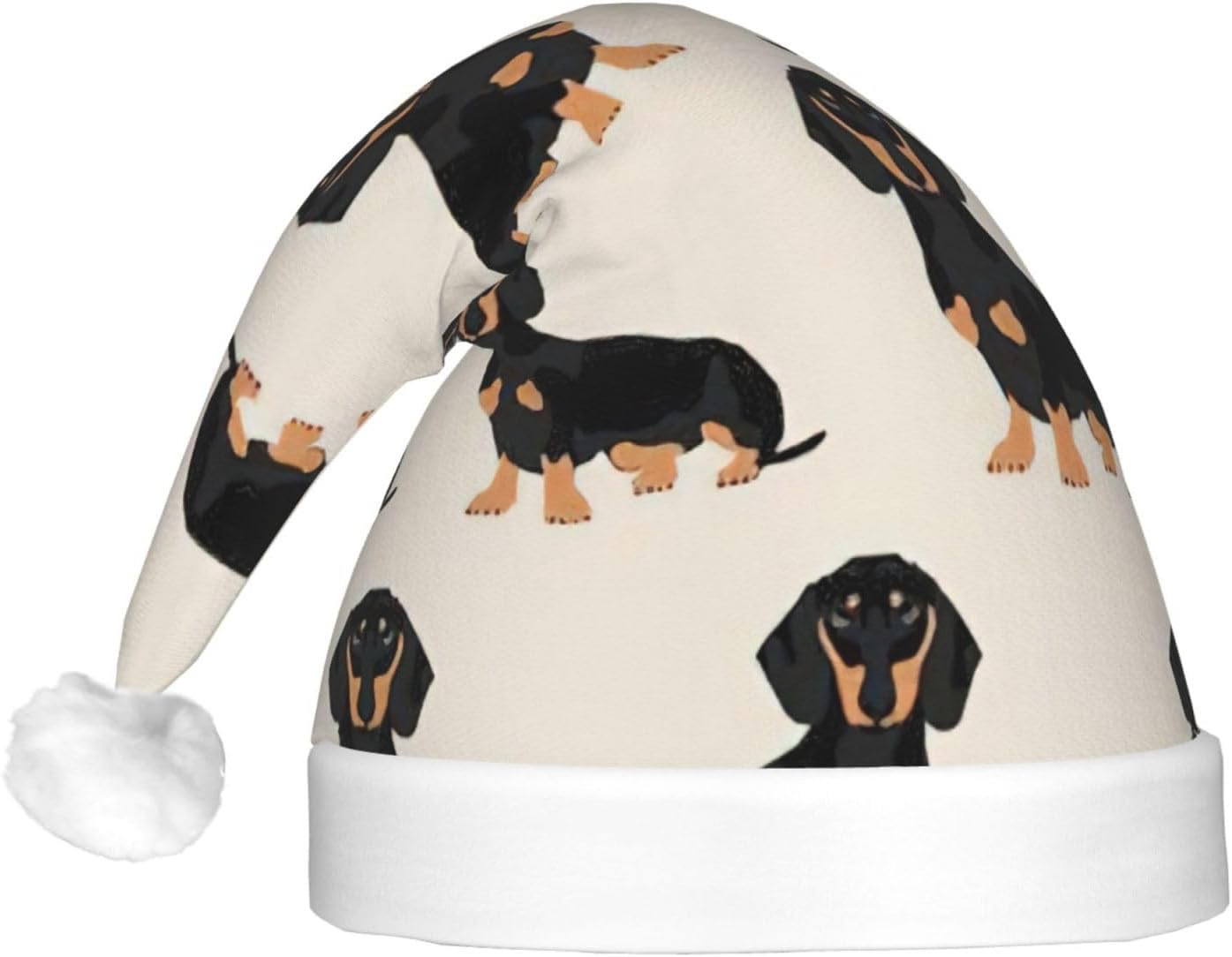 QINZHENG Dachshund Dog Halloween Santa Hat for Adults