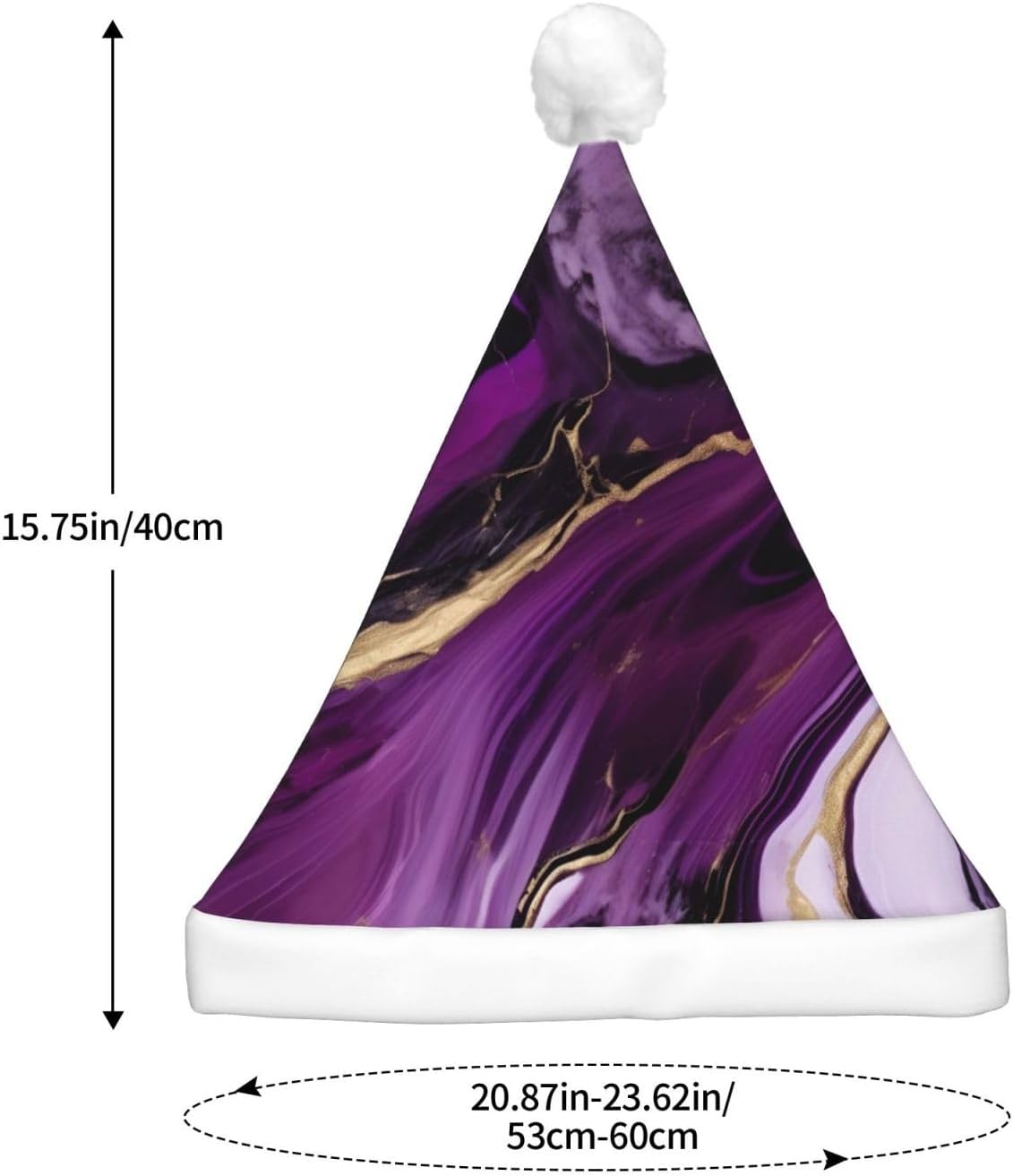 QinZheng Dark Purple Velvet Santa Hat with LED Lights