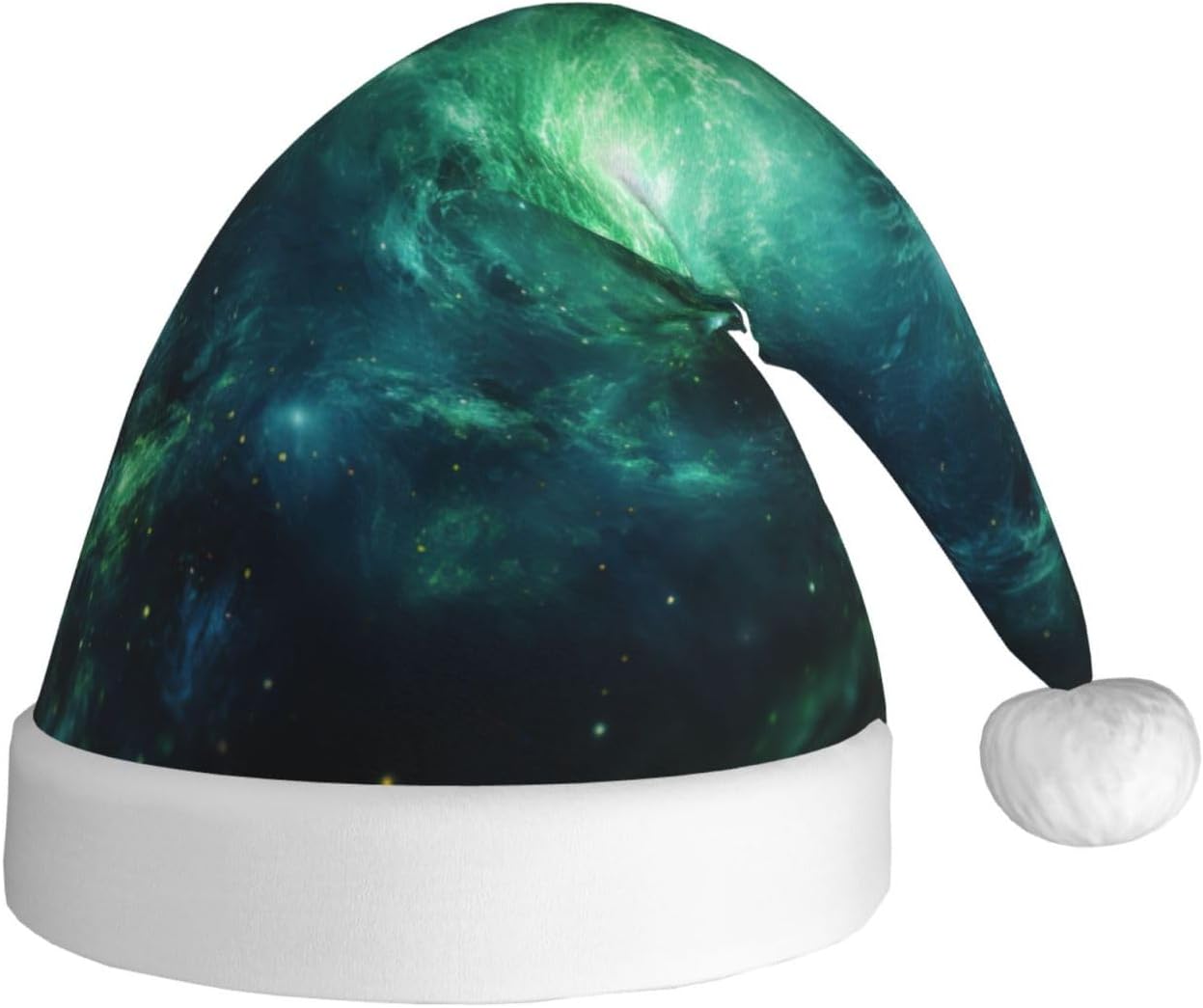 Galaxy Green Print Personalized Santa Hat for Women
