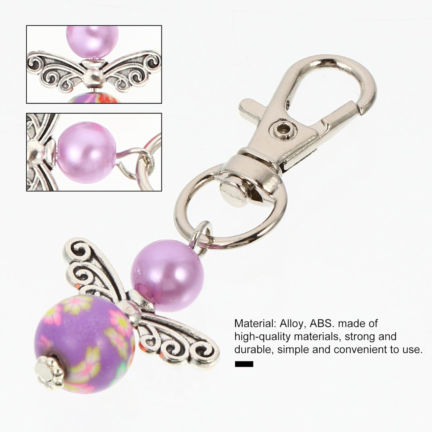 Guardian Angel Keychain Set 10pcs Beaded Keyrings for Gifts