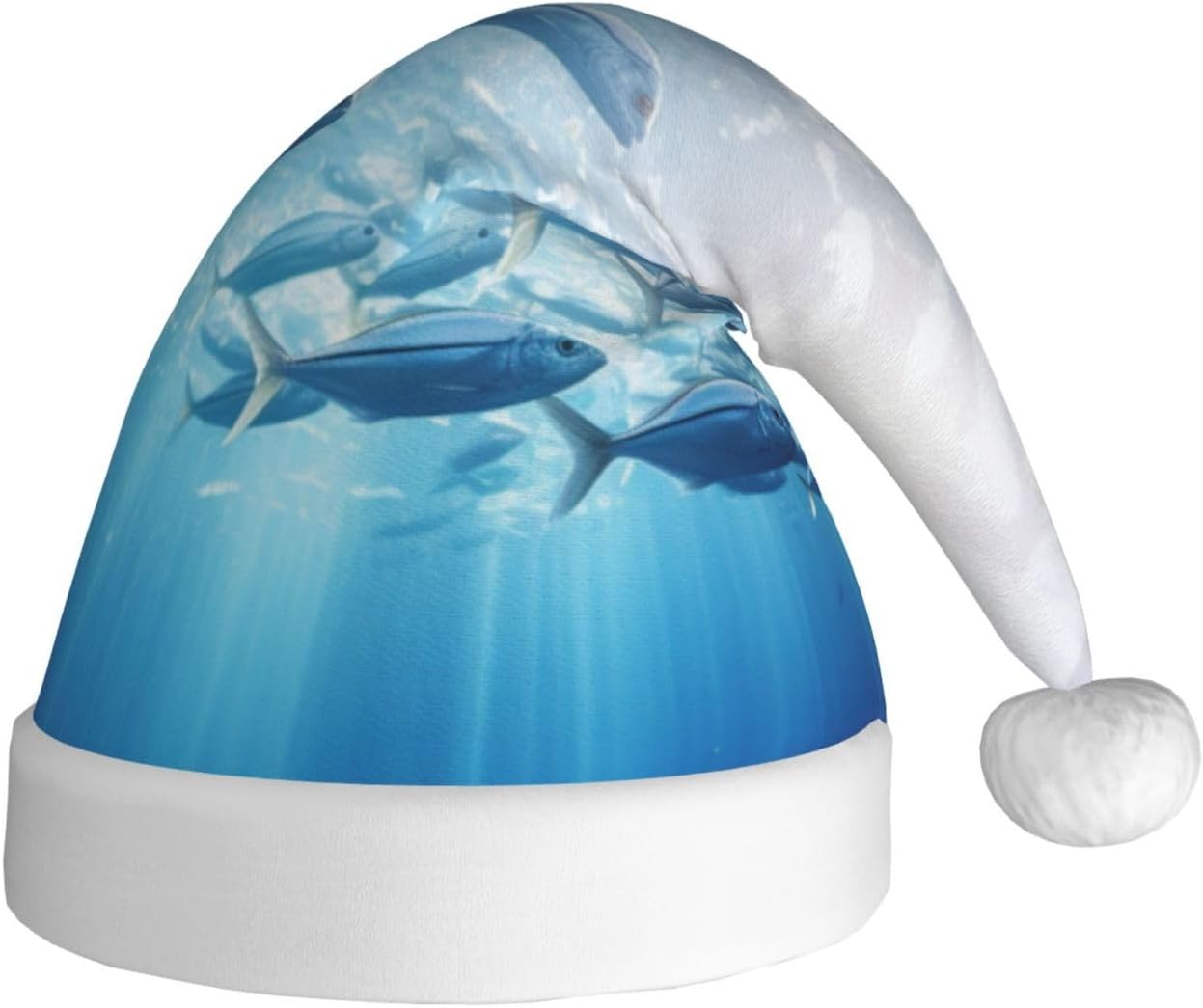 Personalized Santa Hat with Fishs HD Print for Women and Adults