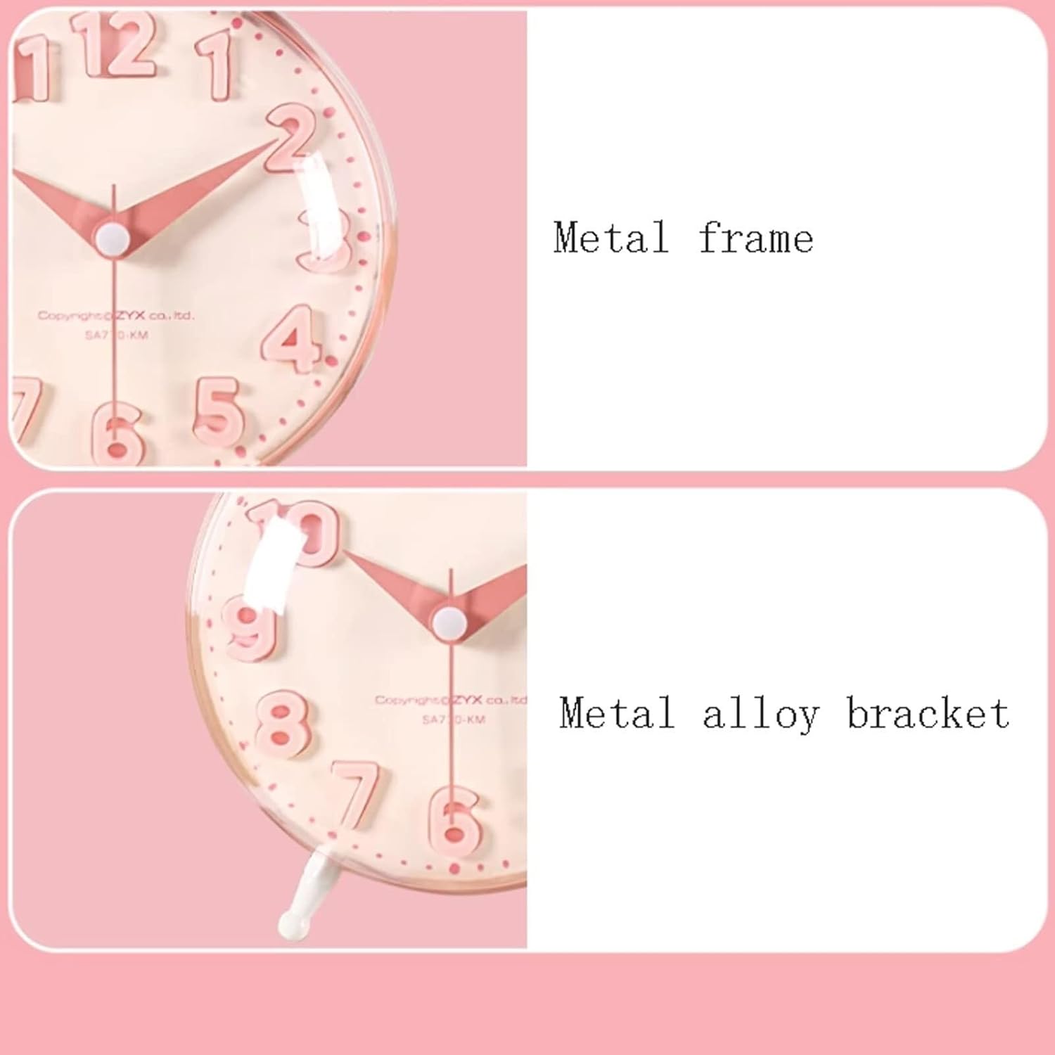 Double Bell Alarm Clock with Loud Ringing and Silent Movement