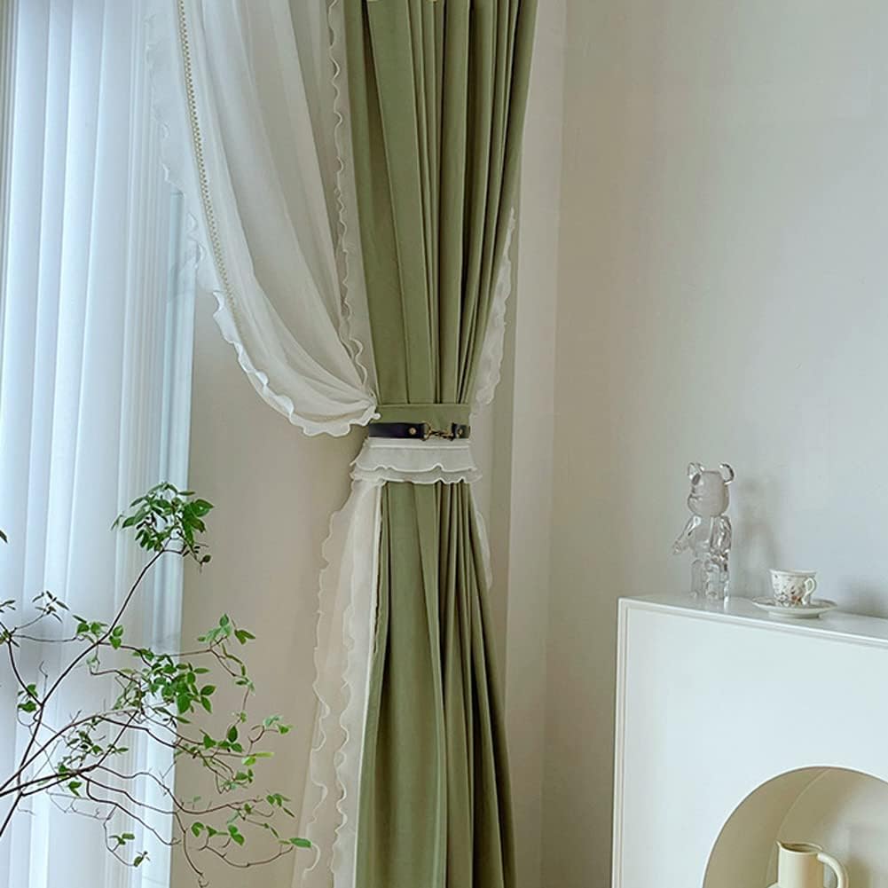 Mewuthede Leather Curtain Tiebacks 4Pcs Black Holdbacks
