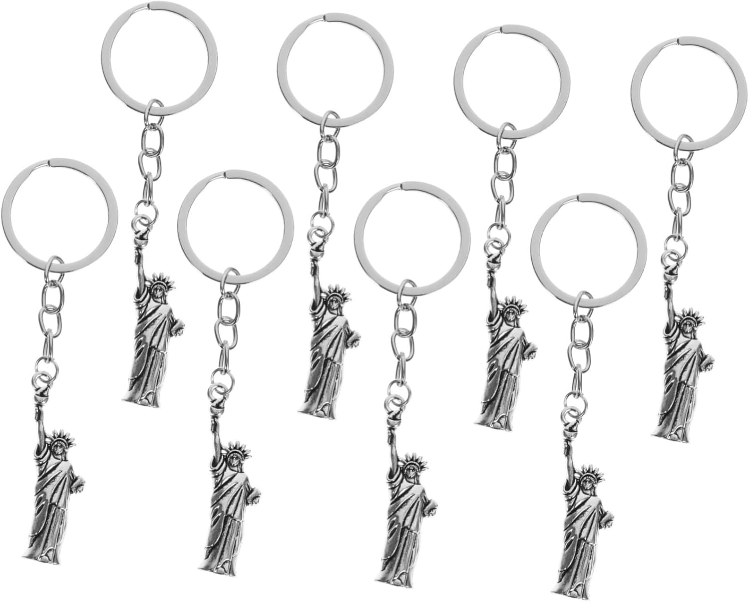 Amosfun 8PCS Statue of Liberty Keychain Set