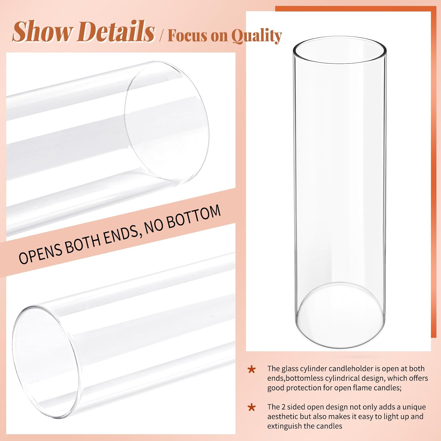 Showgeous 6 Piece Hurricane Candle Holder Set