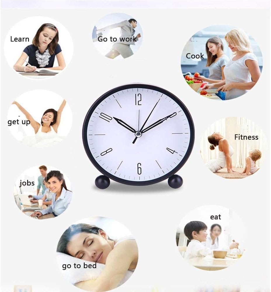 Double Bell Alarm Clock with Backlight for Home Decor