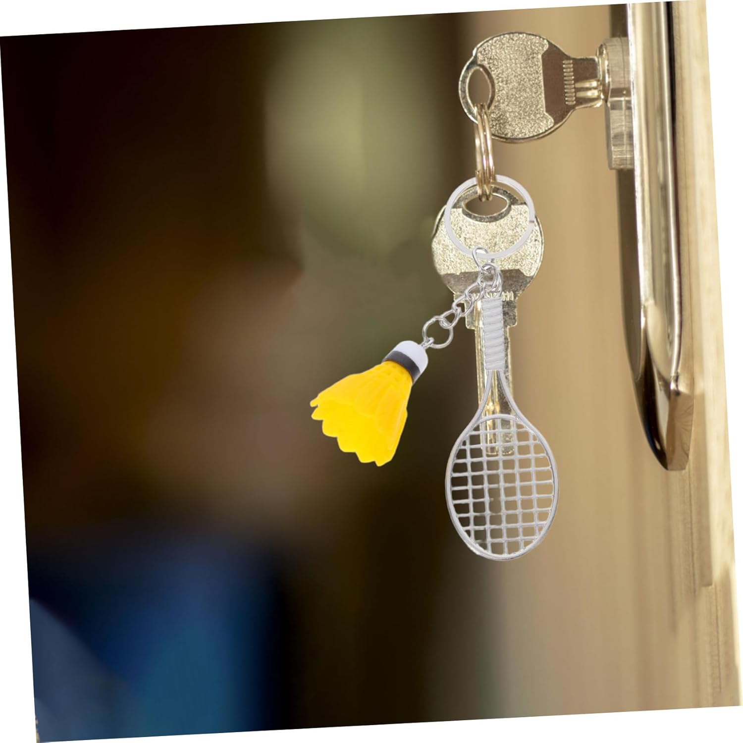 Cabilock 6pcs Mini Sports Pendant Keyring Badminton Bag Charm