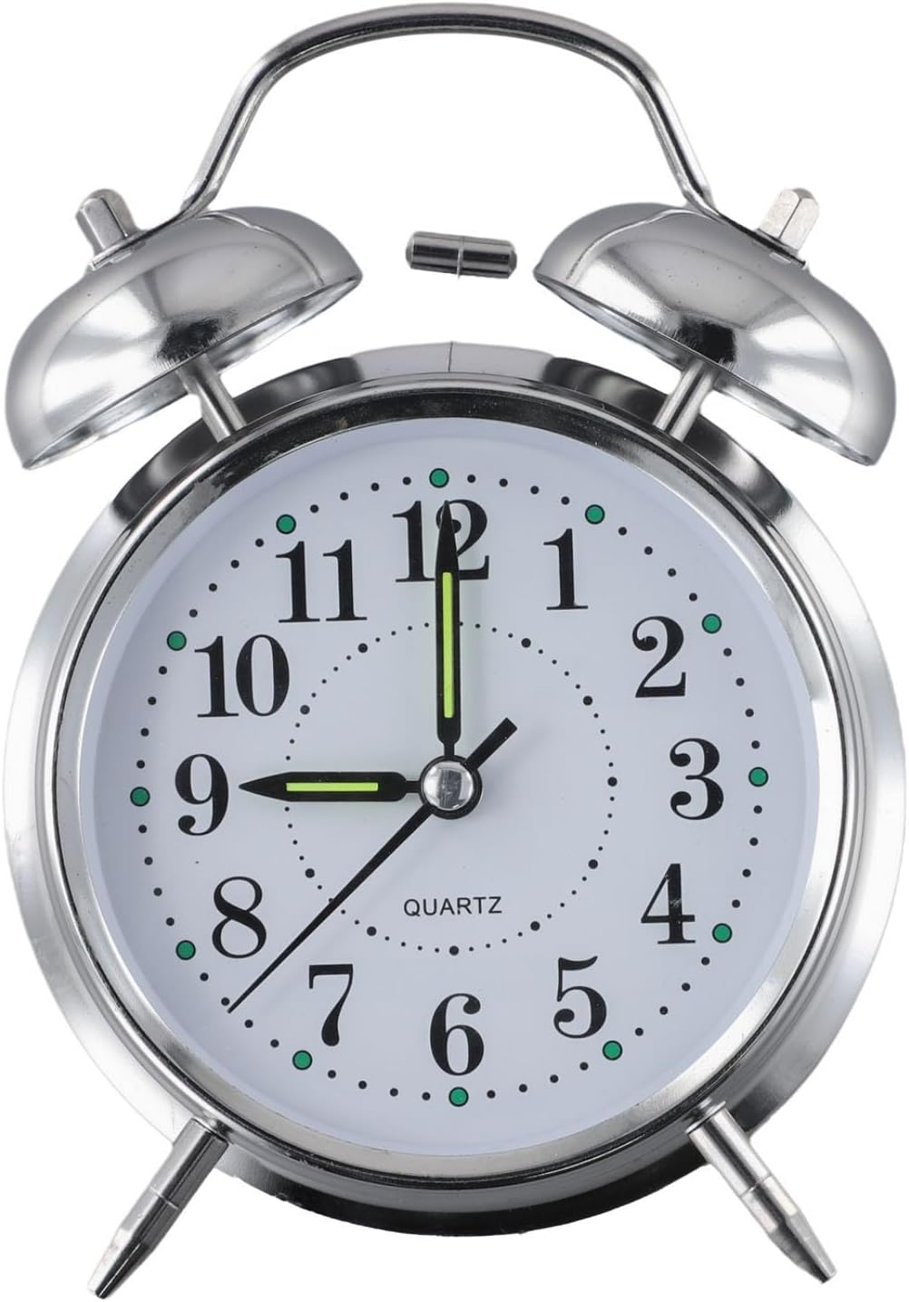 Traditional Double Bell Alarm Clock With Luminous Hands