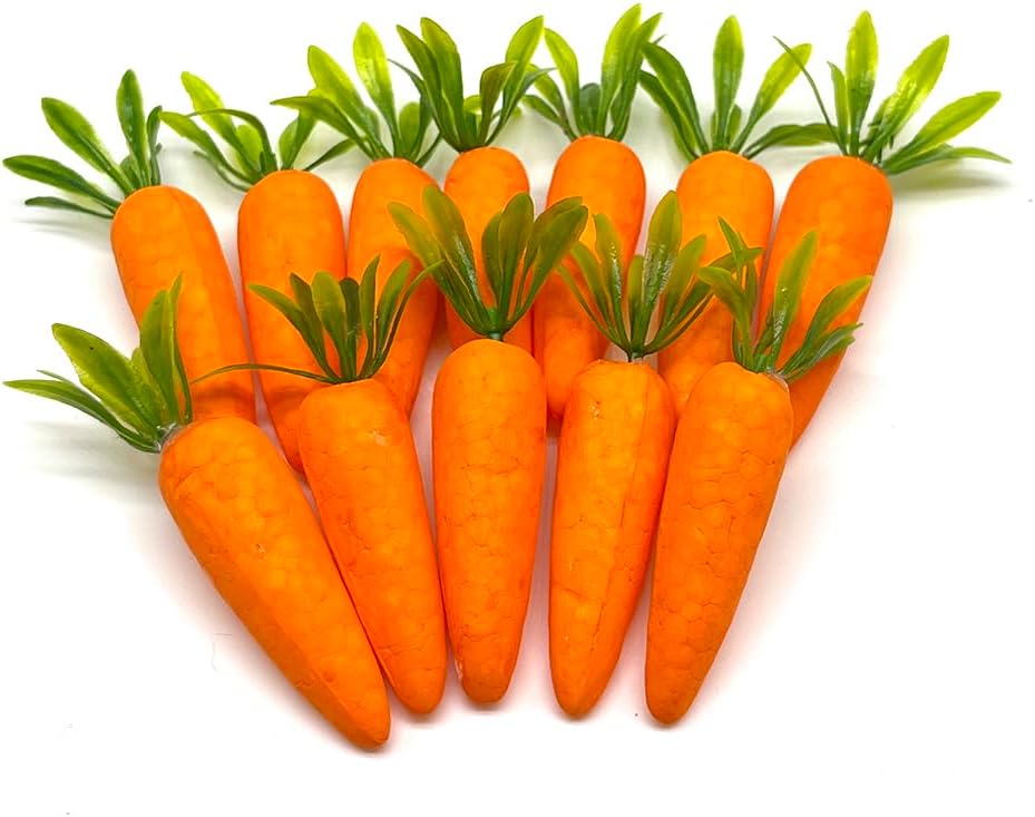 ArtBeauty 24pcs Artificial Carrots for Decor and Crafts