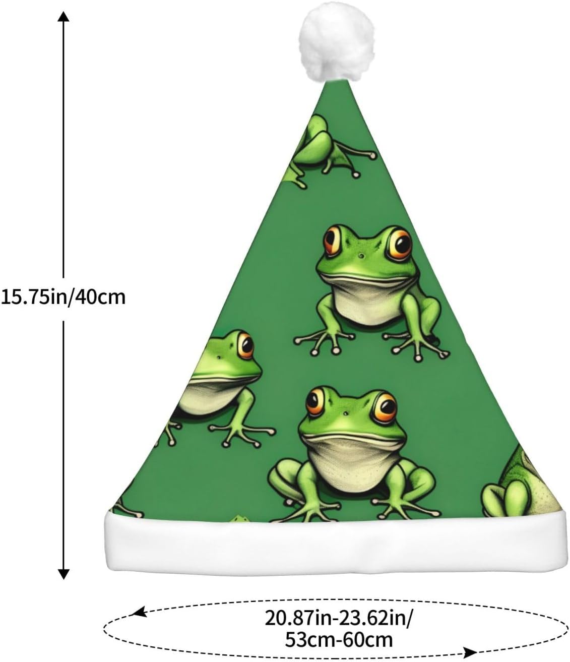 Funny Green Frogs Print LED Santa Hat for Adults Christmas Party Hat