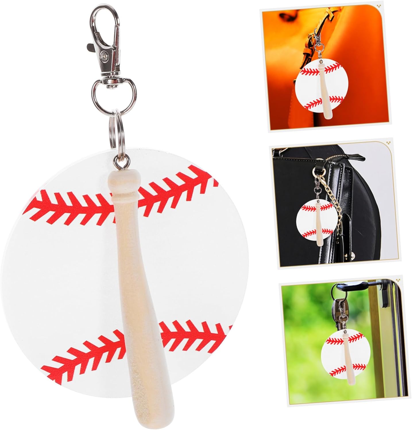 VALICLUD 2pcs Baseball Themed Durable Acrylic Keychains