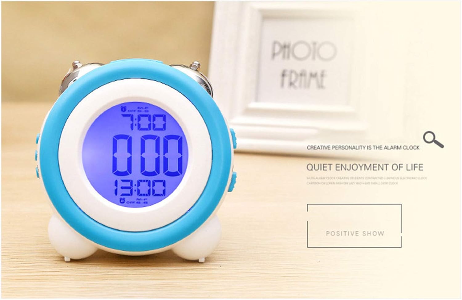 Gerrit Mechanical Double Bell Alarm Clock with LCD Display