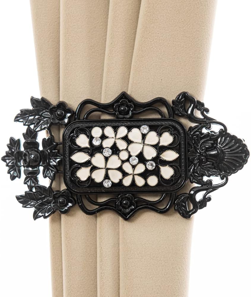 EMERZE Resin Curtain Tiebacks Black Clip Holdback