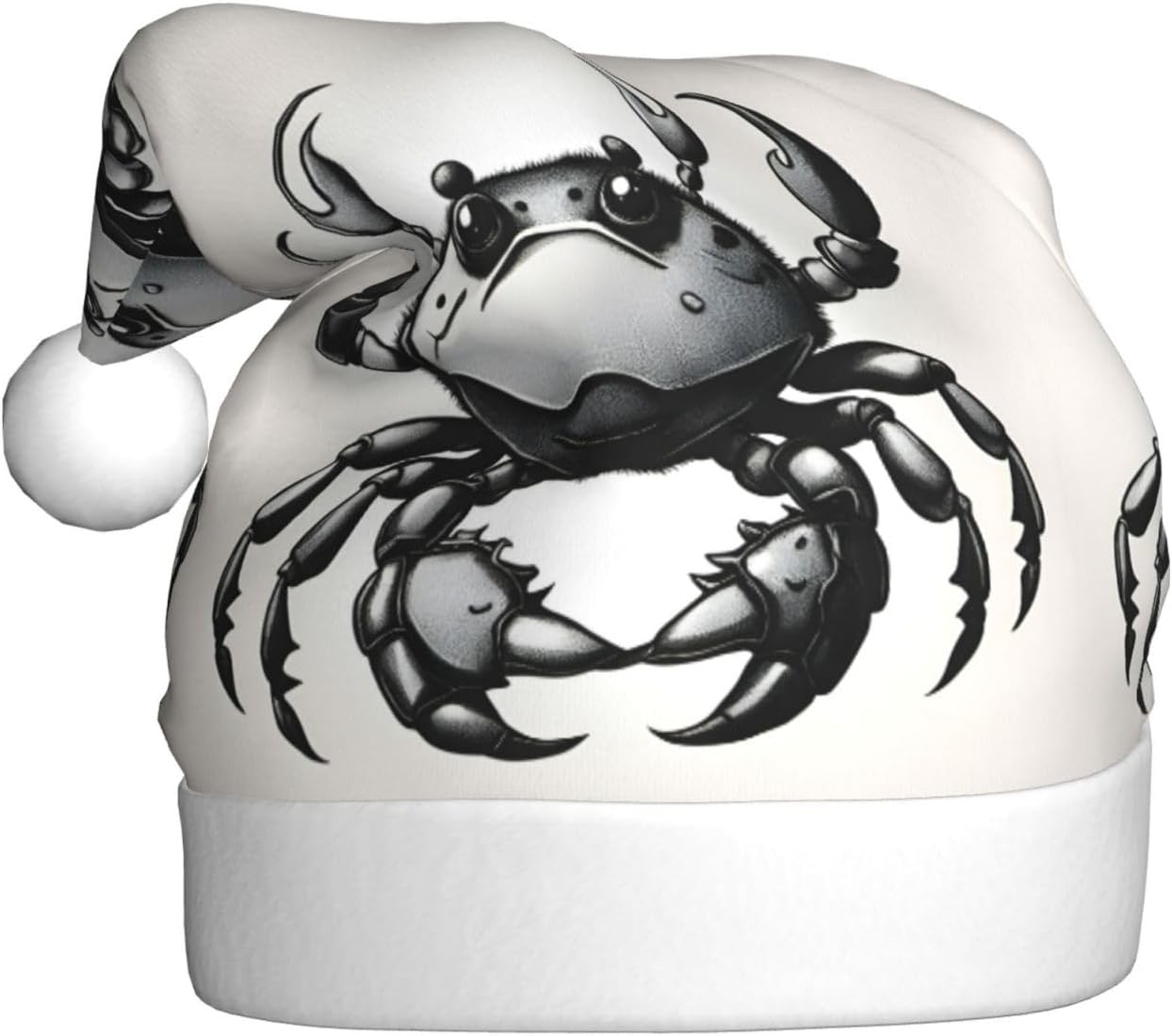QinZheng Cartoon Crab Santa Hat Personalized Christmas Headwear for Women