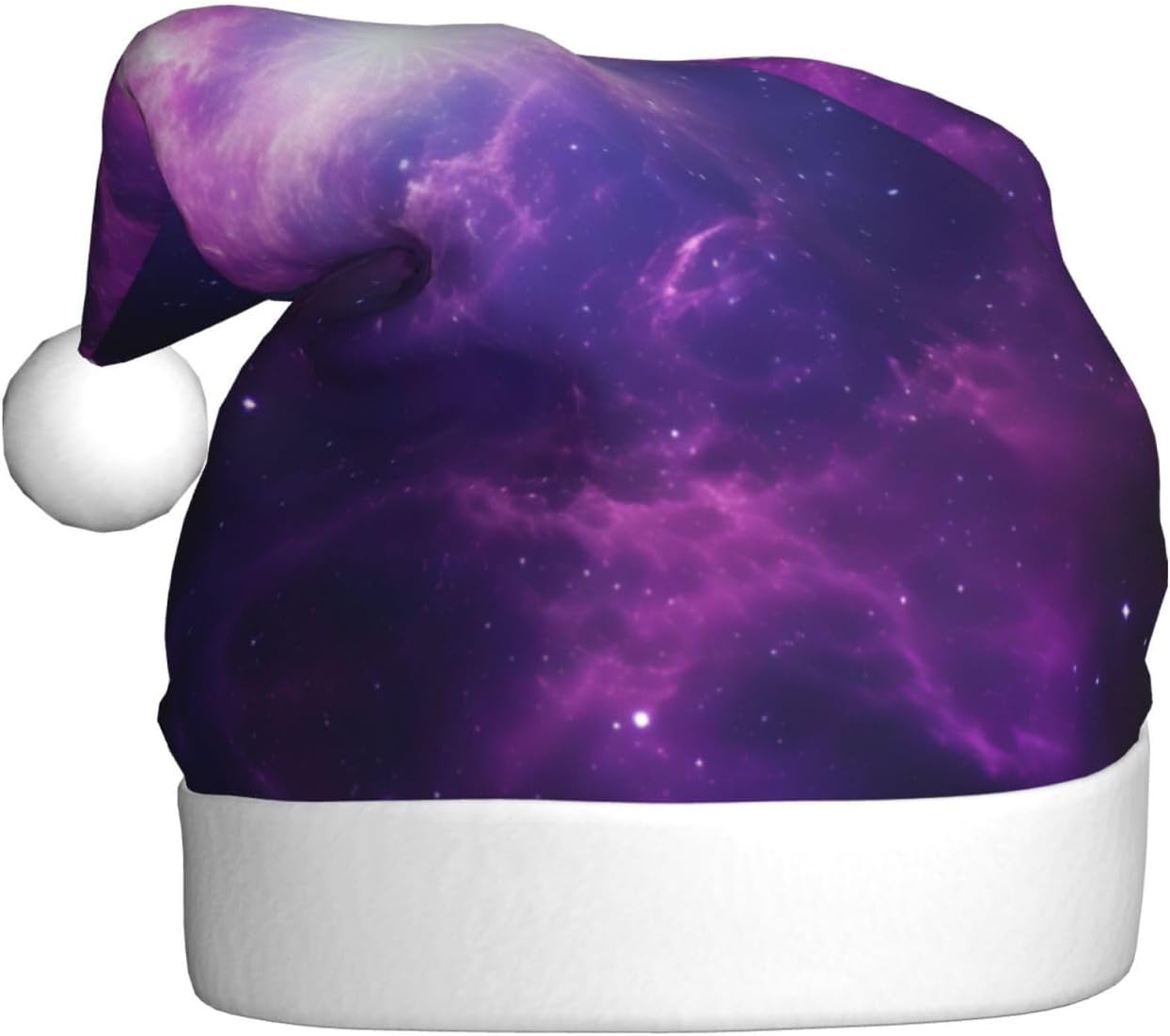 QINZHENG Sky Purple Santa Hat Personalized Christmas Headwear for Women