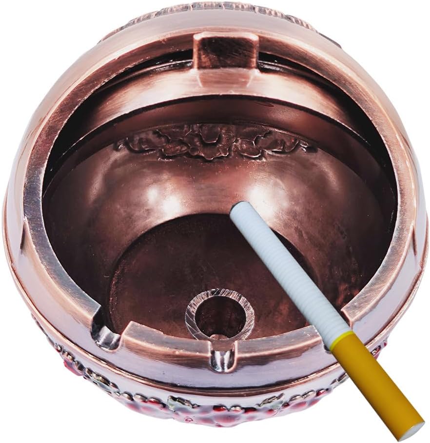 Hourwof Smokeless Ashtray with Lid Copper