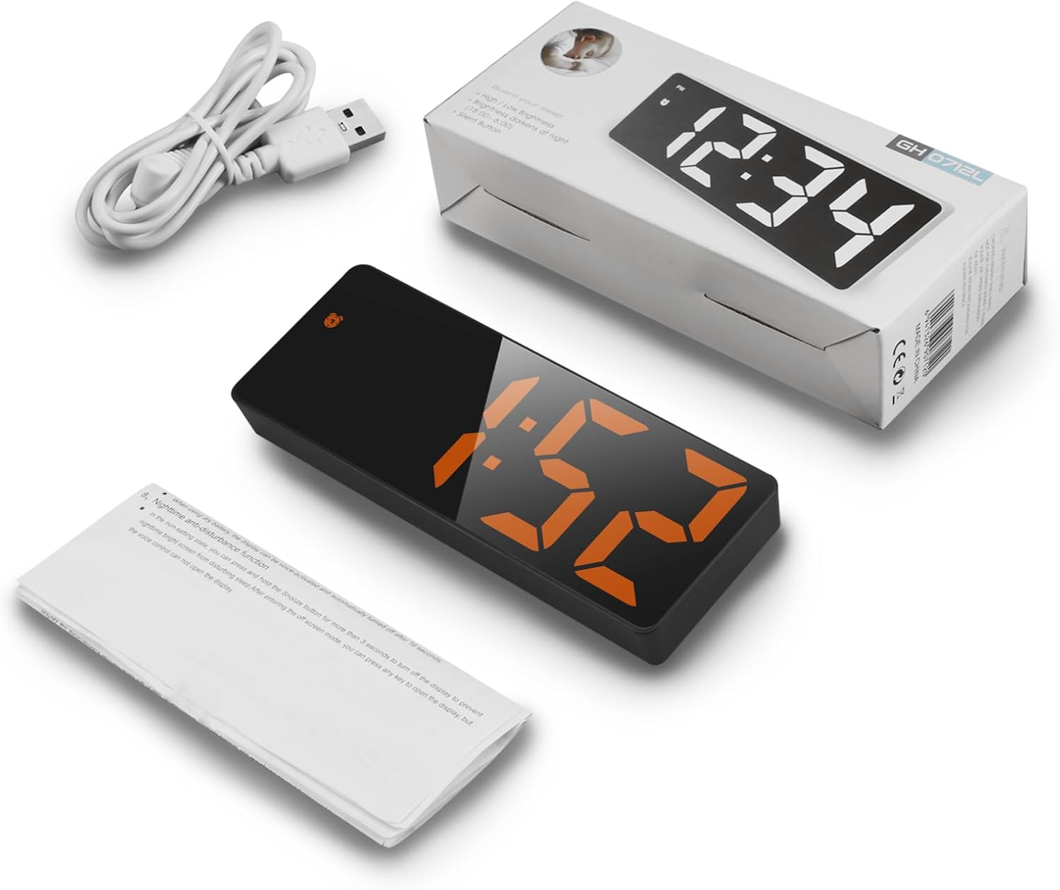 ORIA Digital Alarm Clock with 65 Inch Display