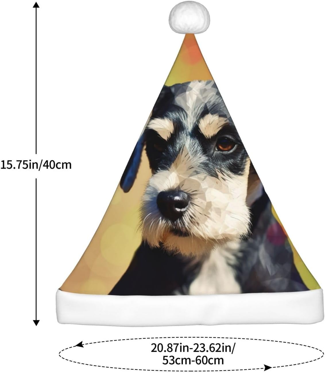 Dog2 Print Adult Christmas Santa Hat for Festive Party