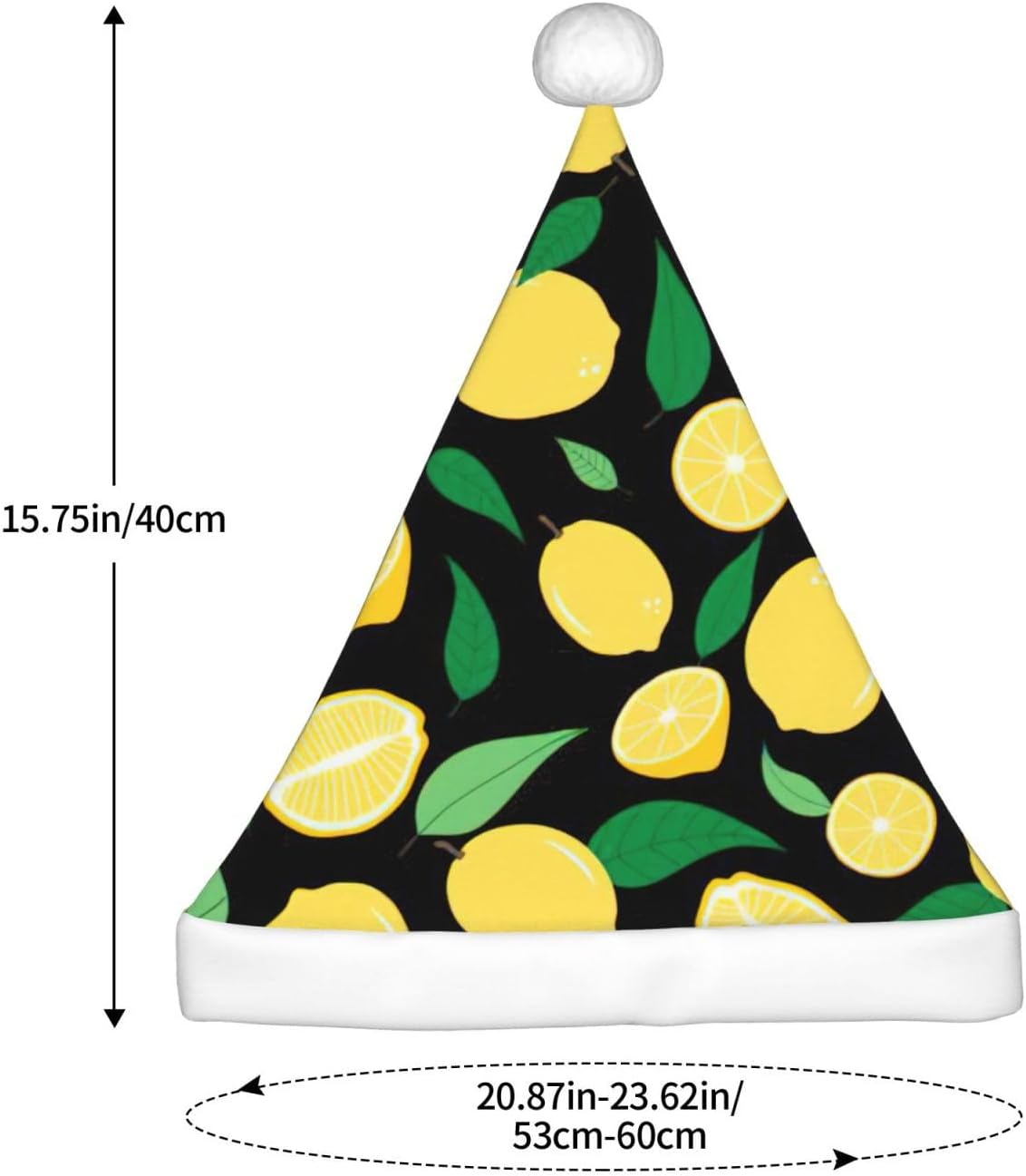 Personalized Santa Hat with Lemon Print for Women