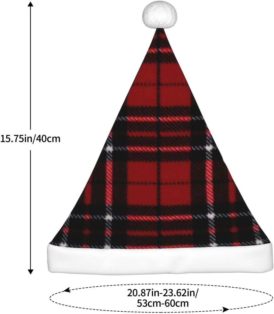 QINZHENG Red Black Plaid Santa Hat Christmas Gift