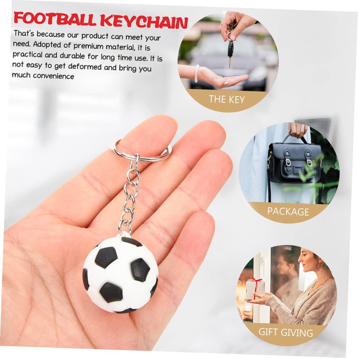 LIFKOME 16Pcs Soccer Keychains for Boys Sports Party Favors