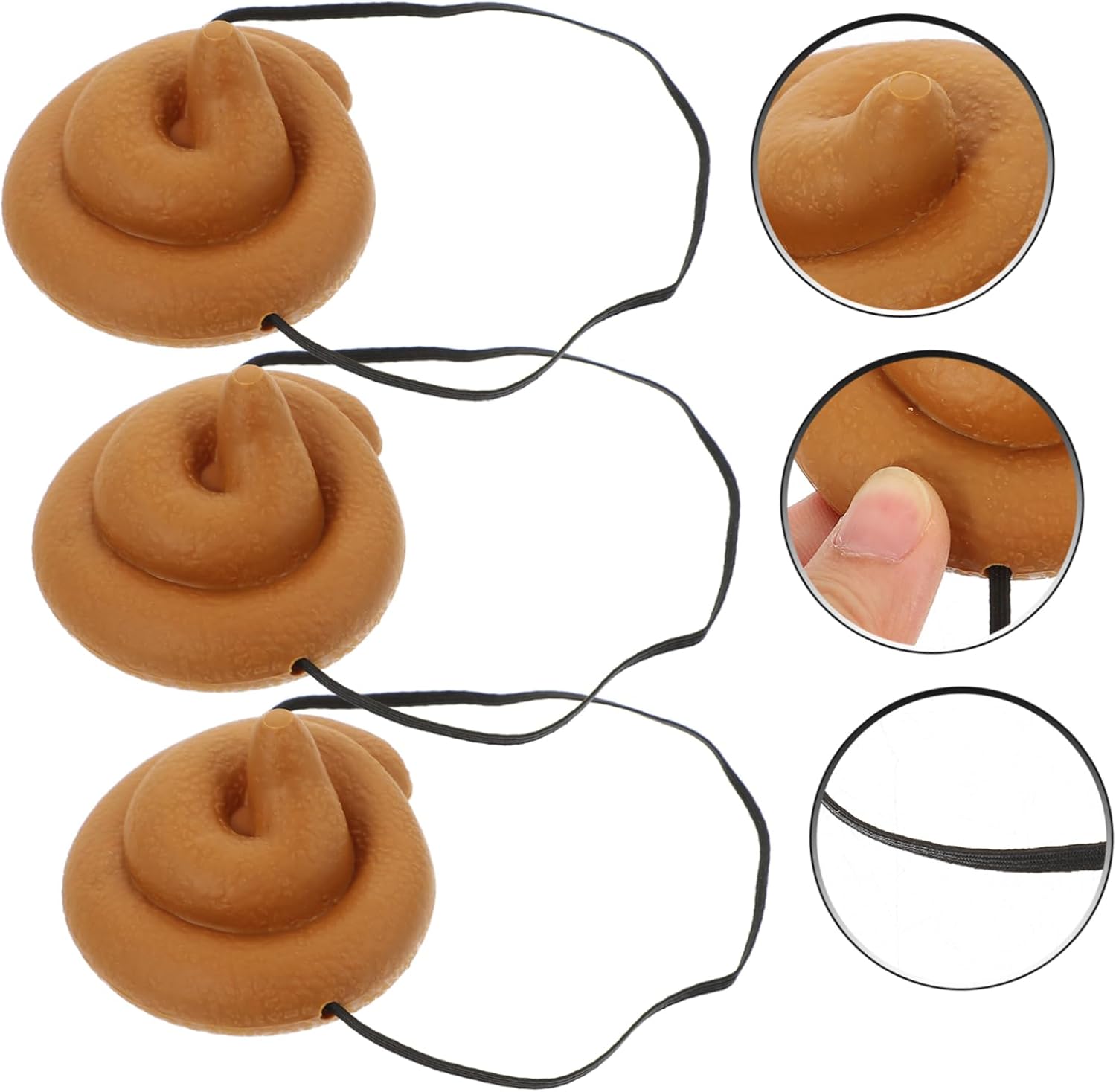 3pcs Simulation Poop Hat Prank Props for Adults and Kids
