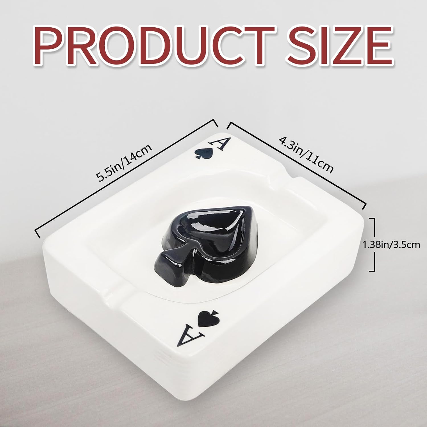 BESUPERT Poker Ace of Spades Ceramic Ash Tray