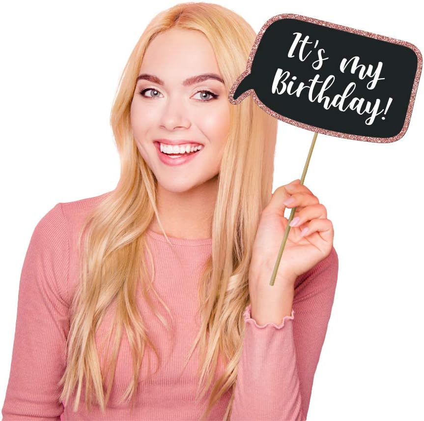 Fully Assembled Birthday Photo Booth Props 30 Piece Set