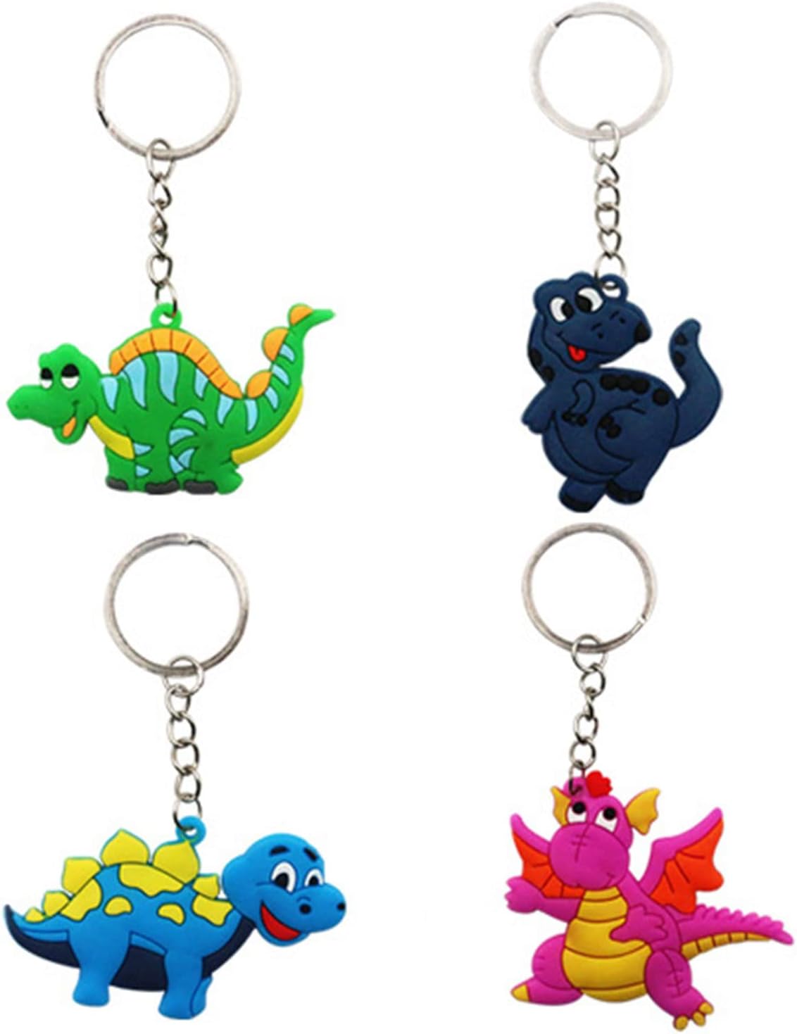 12 Pcs Dinosaur Keychains for Party Supplies and School Bags