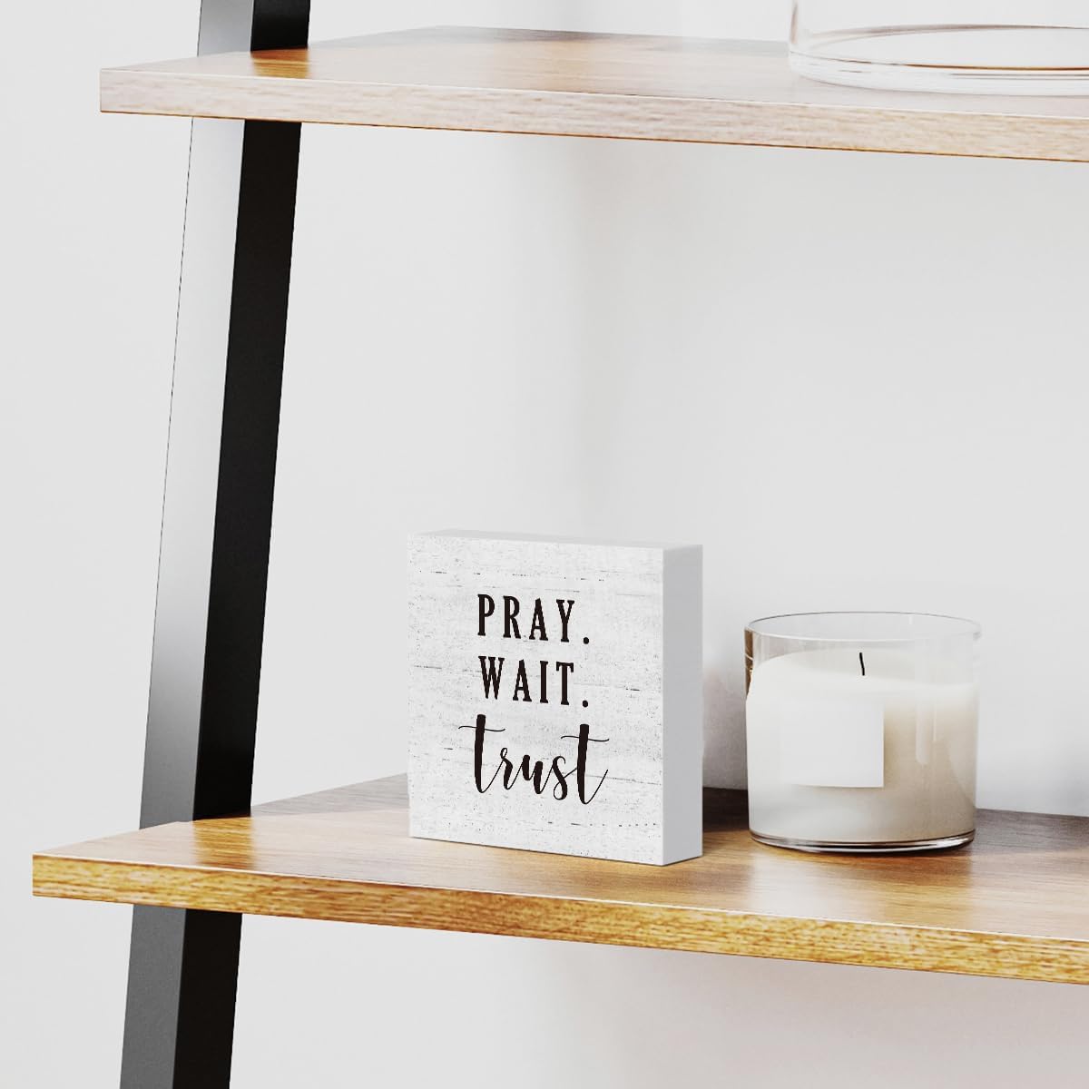 Mmiishe Rustic Christian Scripture Wooden Box Sign