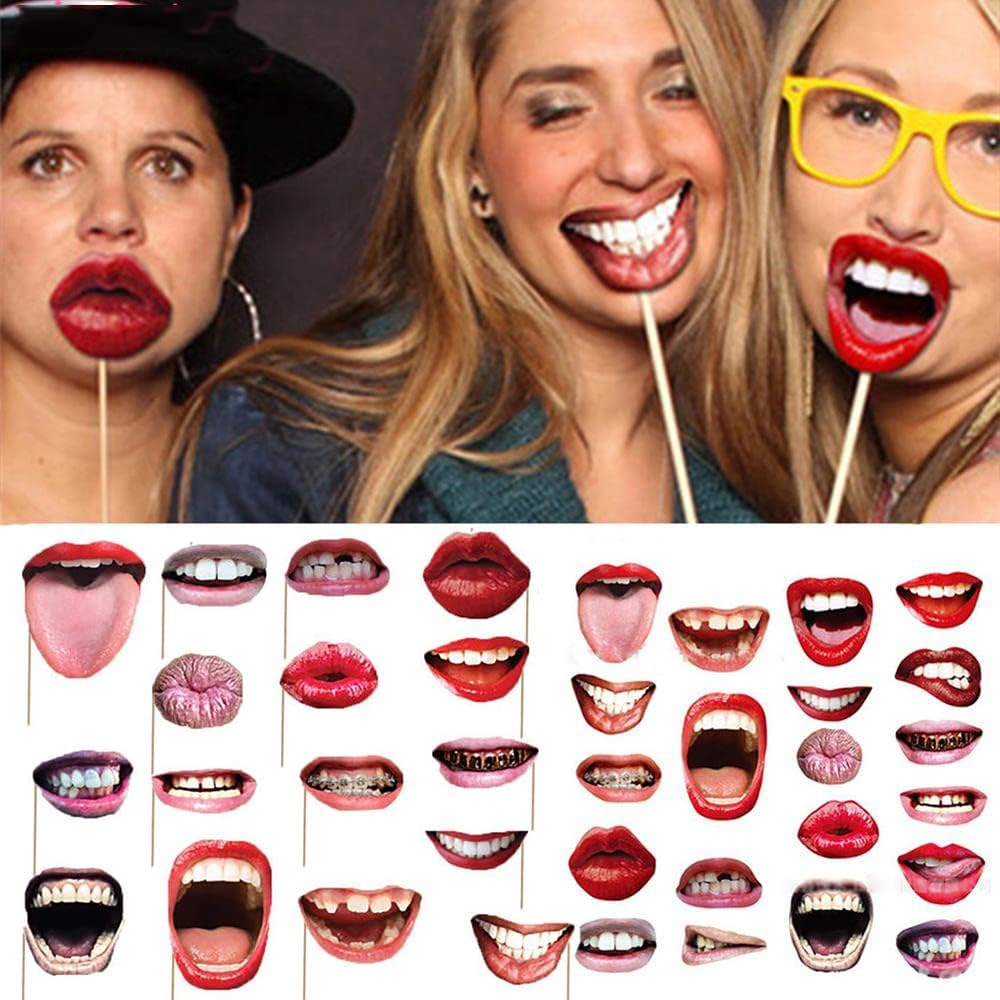 20pcs Funny Lip Mouth Photobooth Props for Parties