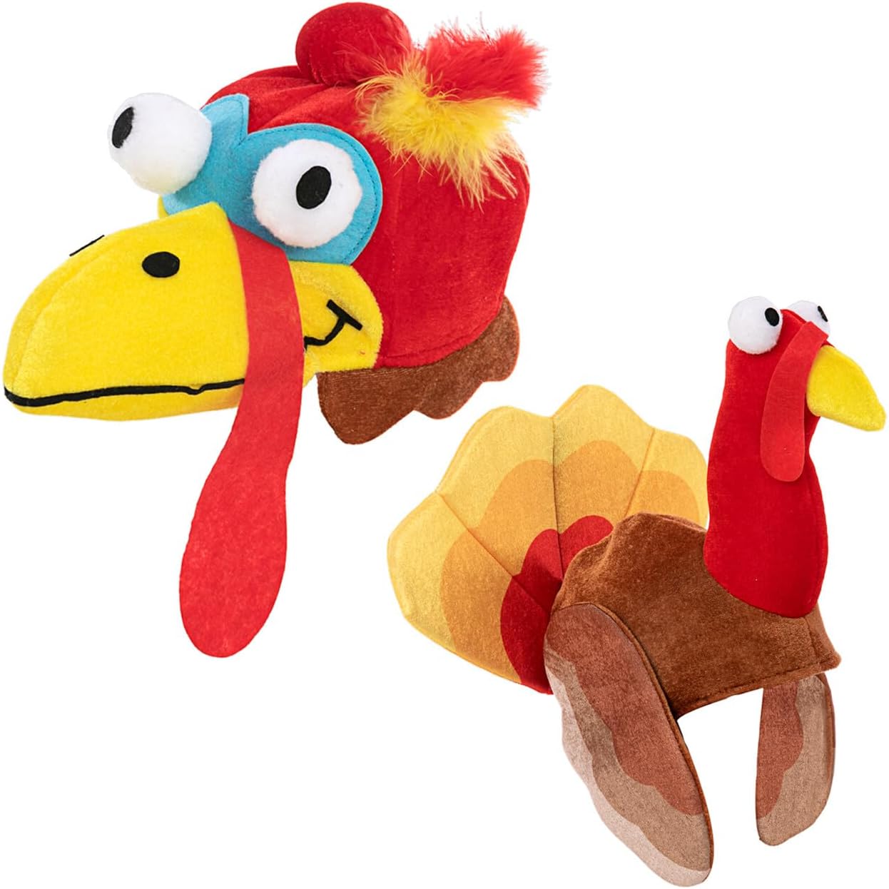 JOYIN 2PCS Silly Thanksgiving Turkey Cap Hats