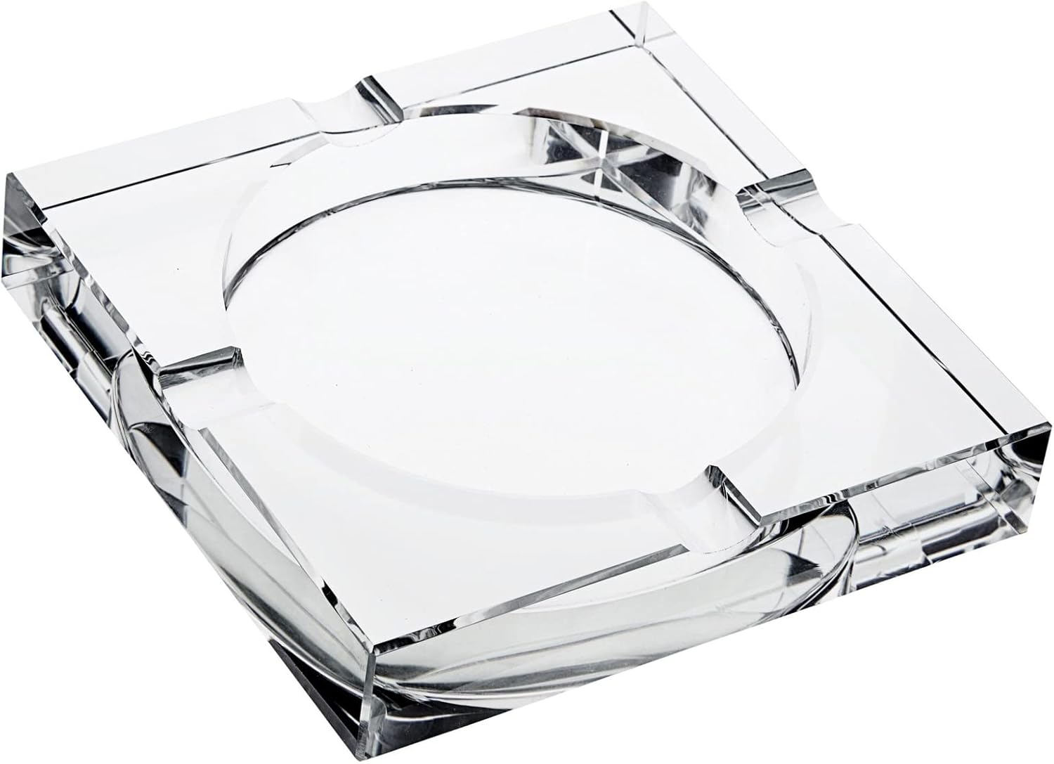 Juvale Glass Crystal Ashtray with 4 Slots for Cigars