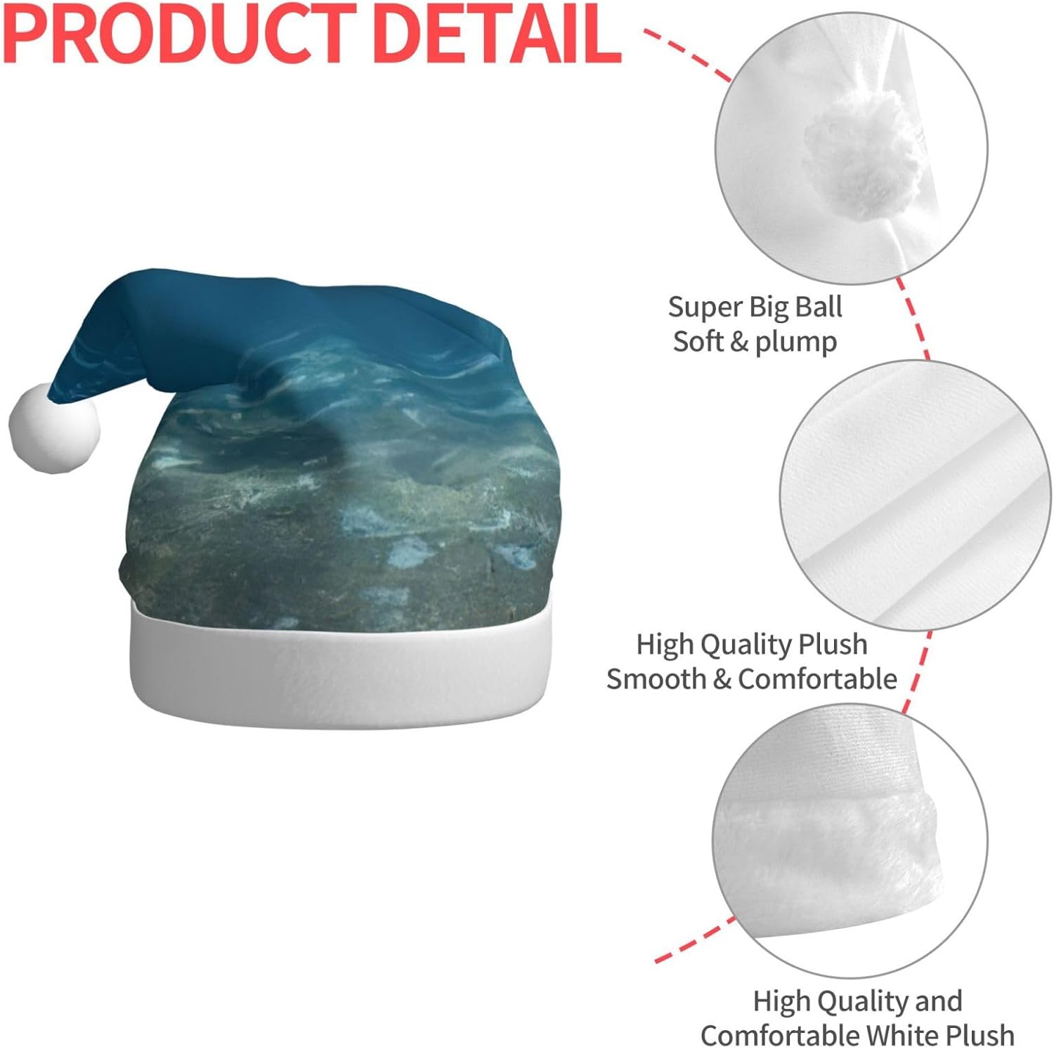 QinZheng Blue Ocean Seascape Santa Hat