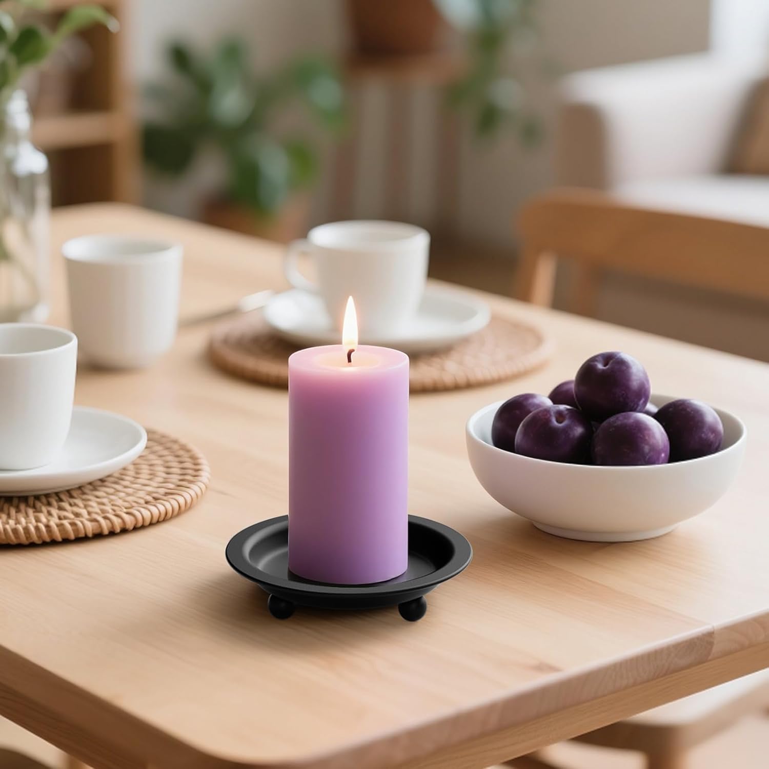 Beeutik Black Candlestick Holder Set of 2